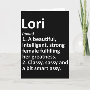 Lori Definition Personalised Name Funny Christmas Card