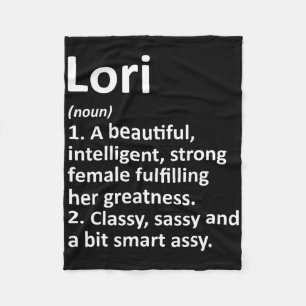Lori Definition Personalised Name Funny Christmas Fleece Blanket