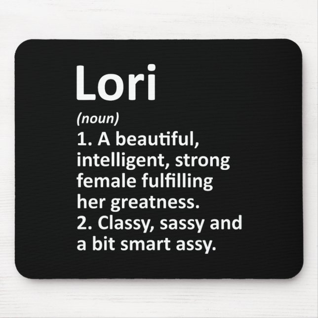 Lori Definition Personalised Name Funny Christmas  Mouse Mat (Front)