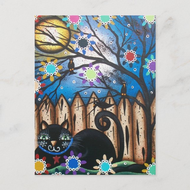 Lori Everett_ Day Of The Dead,Black Cat,Mexican Postcard (Front)