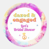 LORI Tie Dye Dazed Engaged 70s Retro Bridal Shower