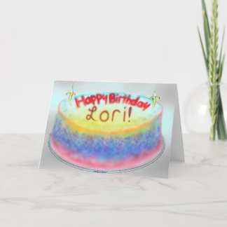 Lori's birthday cake card