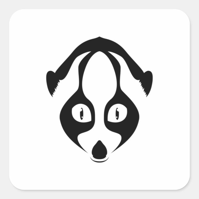 Loris Face Square Sticker (Front)