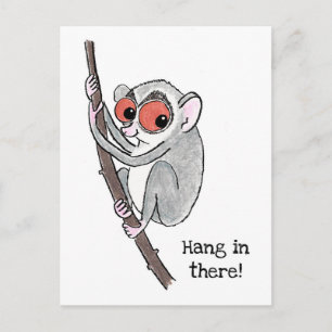 Loris 'hang in there' postcard