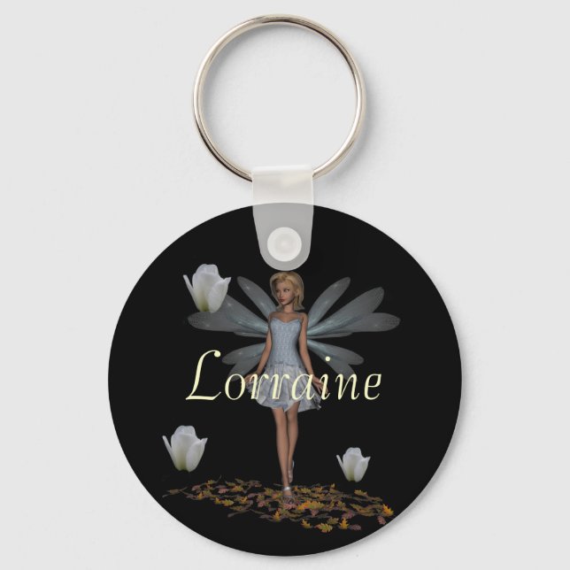 Lorraine Custom Named Fairy Keyring (Front)