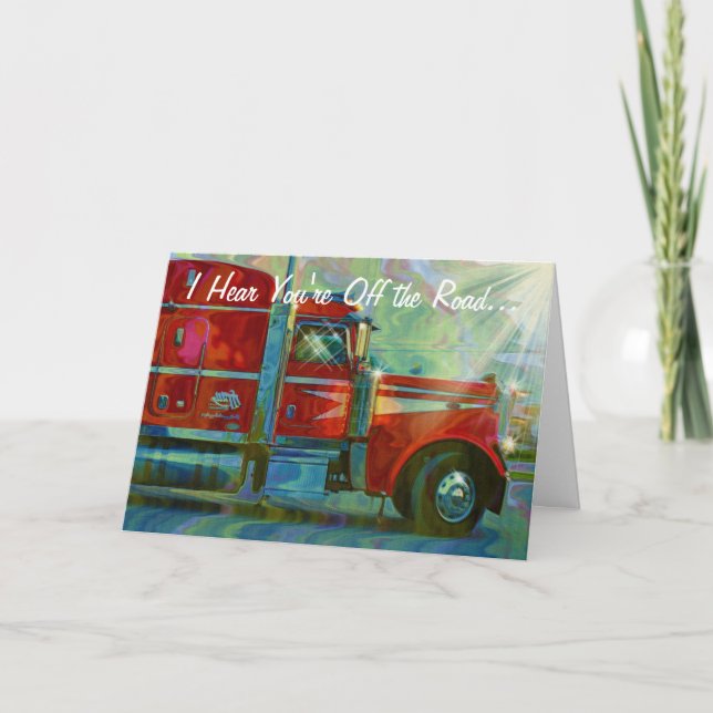LORRY DRIVERS & TRUCKERS Get Well Soon Card (Front)