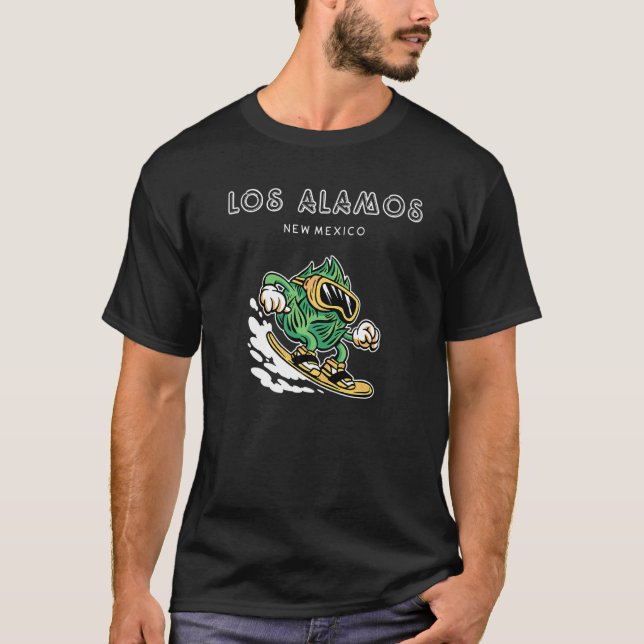 Los Alamos New Mexico   Snowboarding Beer Hops T-Shirt (Front)