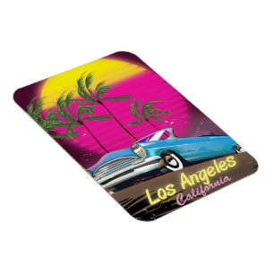 Los Angeles 1980s Retro Travel print Magnet