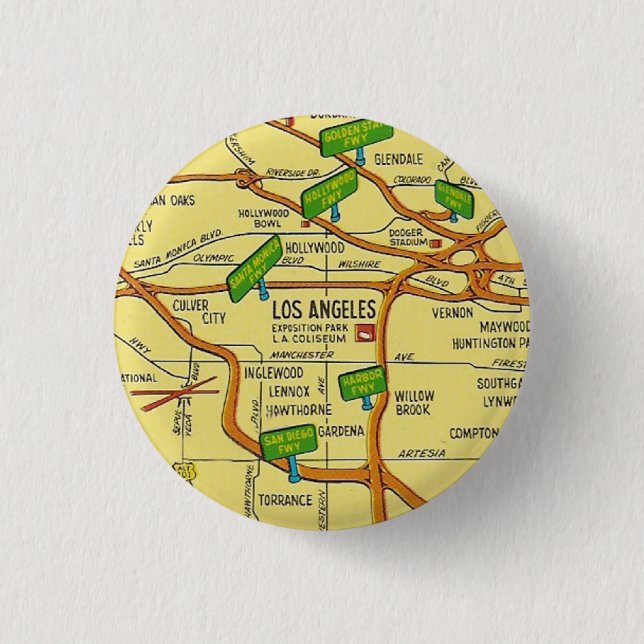 Los Angeles 3 Cm Round Badge (Front)