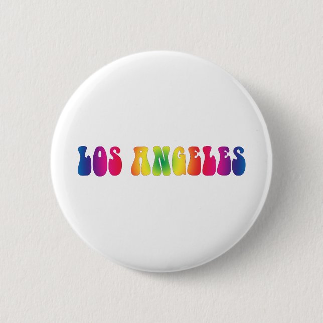 Los Angeles 60's Tie Dye 6 Cm Round Badge (Front)