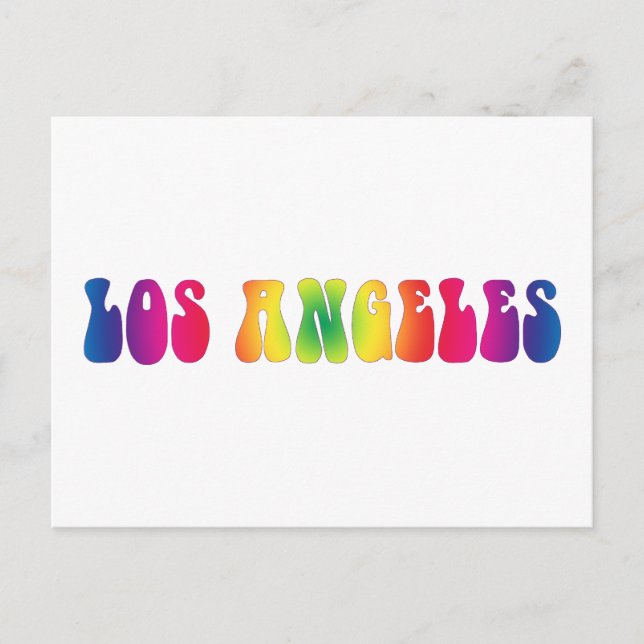Los Angeles 60's Tie Dye Blank Art Postcard (Front)