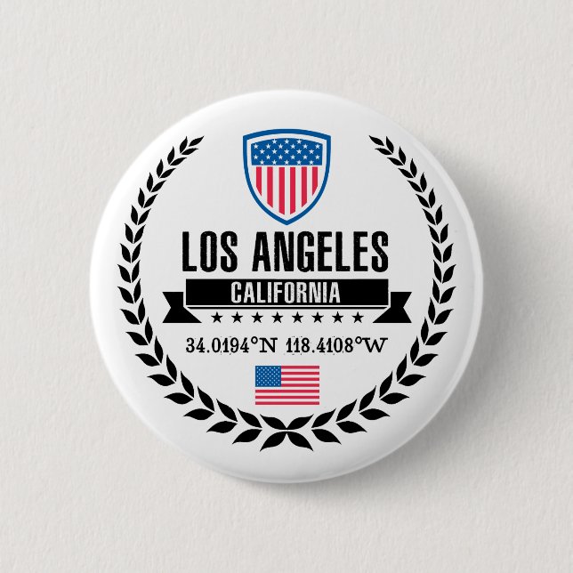 Los Angeles 6 Cm Round Badge (Front)