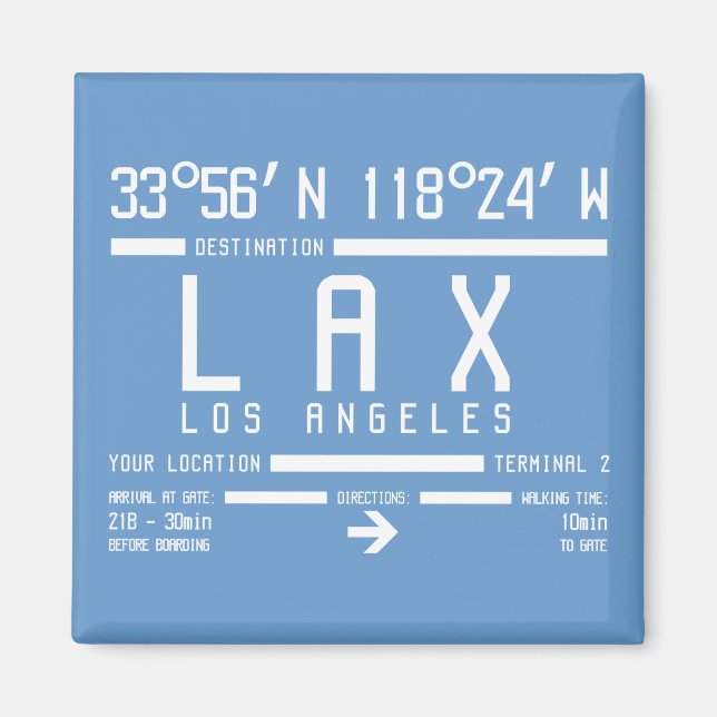 Los Angeles Airport Code Magnet (Front)