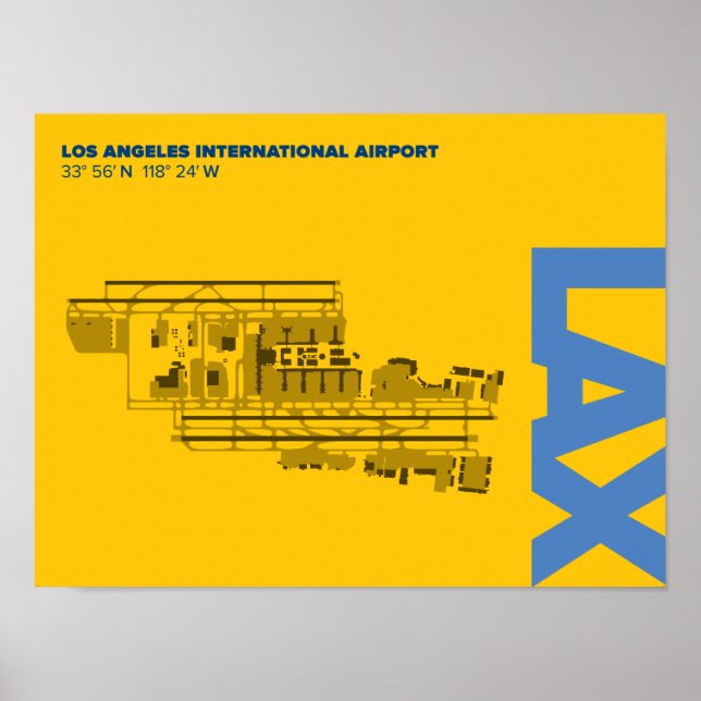 Los Angeles Airport (LAX) Diagram Poster (Front)