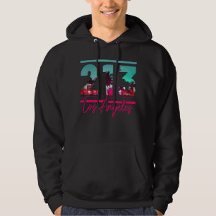 Los Angeles Area Code 213 La Vintage California Re Hoodie