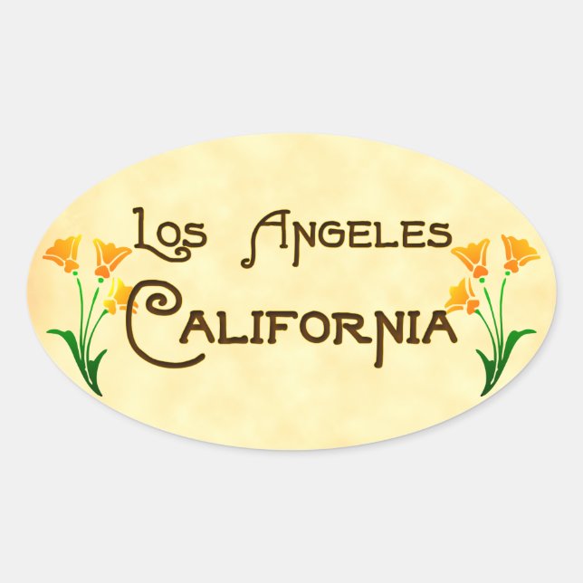 Los Angeles Art Deco Oval Logo Sticker (Front)