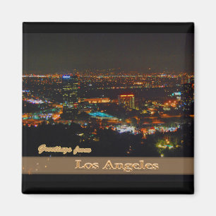 Los Angeles At Night From Mulholland Drive Magnet