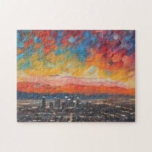 Los Angeles at Sunset Abstract  Jigsaw Puzzle