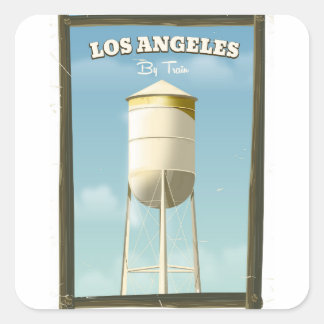 Los Angeles By train poster Square Sticker