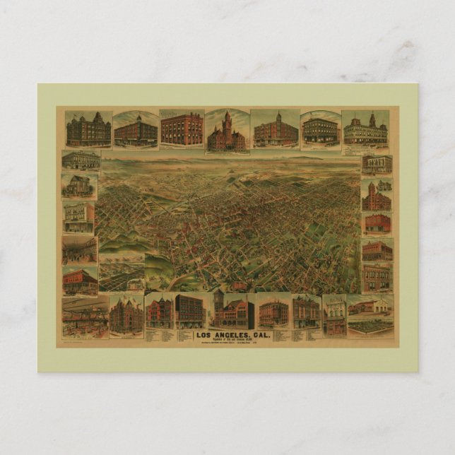 Los Angeles CA 1891 Postcard (Front)