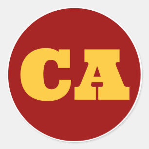 Los Angeles (CA) - Cardinal x Gold x White Classic Round Sticker