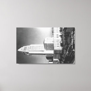 Los Angeles, CA City Hall and Town View Canvas Print