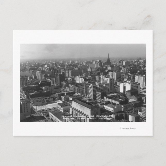 Los Angeles, CA Downtown View from City Hall Postcard (Front)