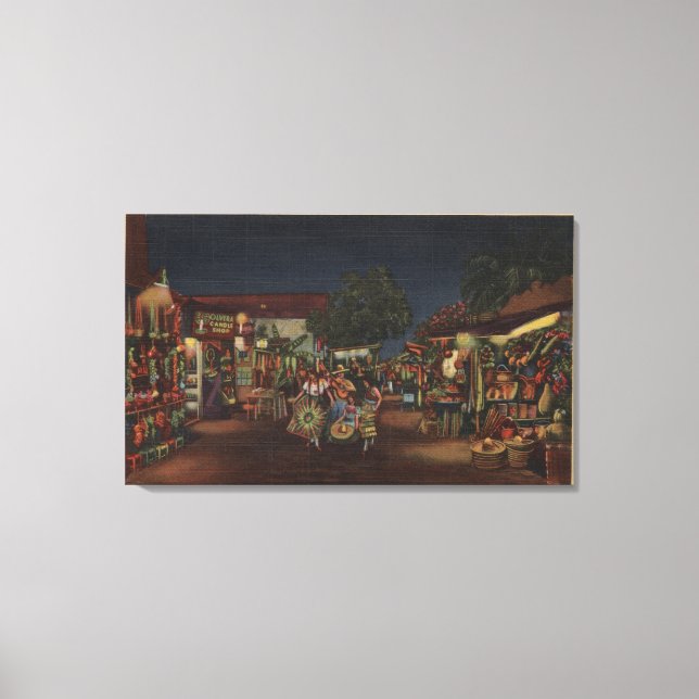 Los Angeles, CA - Olvera Street Canvas Print (Front)