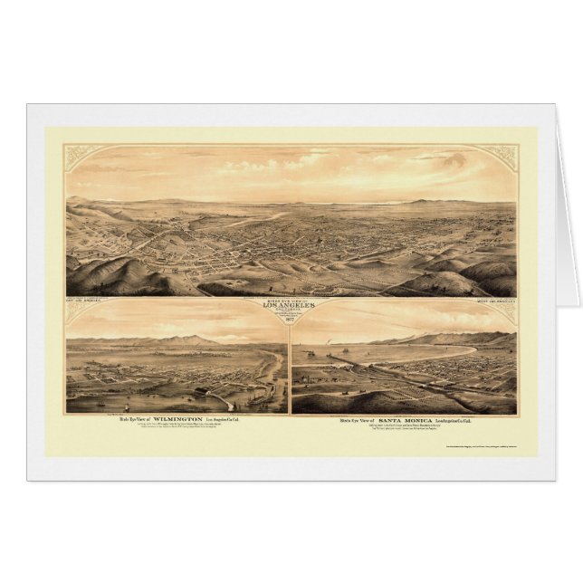 Los Angeles, CA Panoramic Map - 1877 (Front Horizontal)