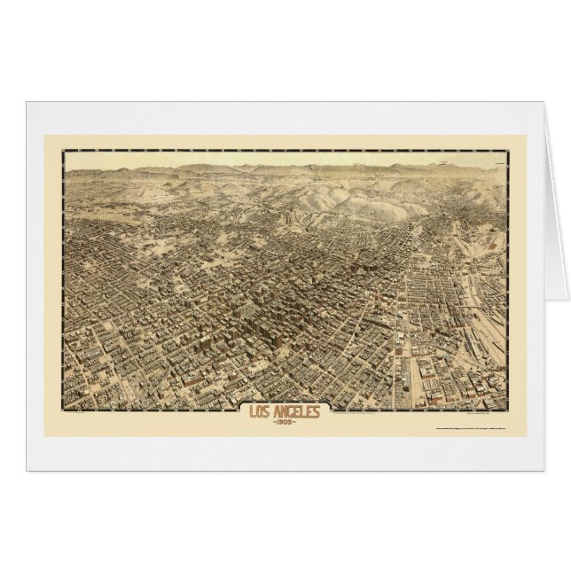 Los Angeles, CA Panoramic Map - 1909 (Front Horizontal)