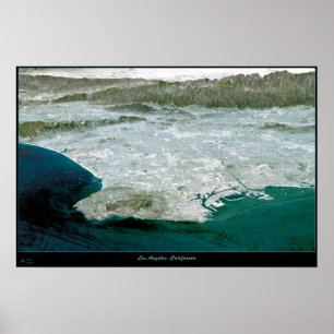 Los Angeles, CA  Perspective I satellite print map