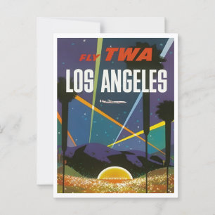 Los Angeles CA Travel Vintage Retro Inspired Postcard