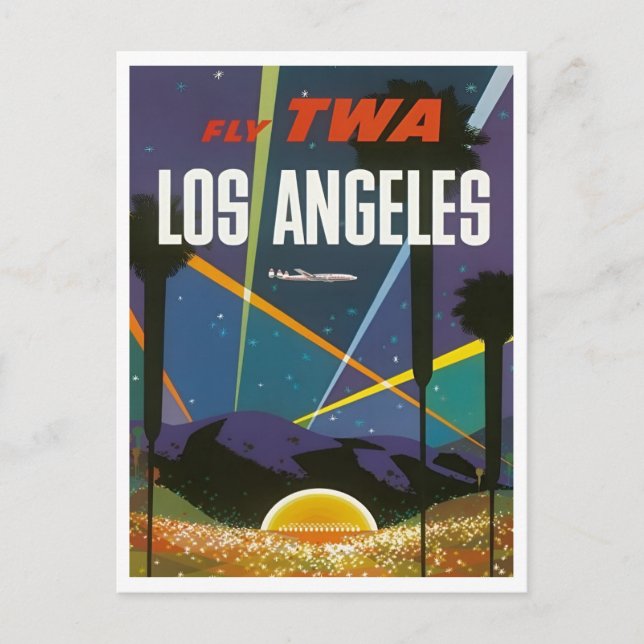Los Angeles CA Travel Vintage Retro Inspired Postcard (Front)