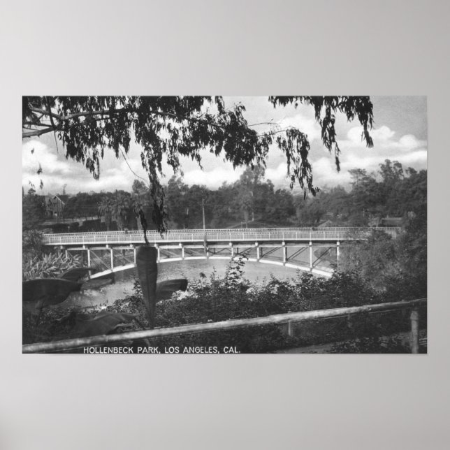 Los Angeles, CA View of Hollenbeck Park Poster (Front)