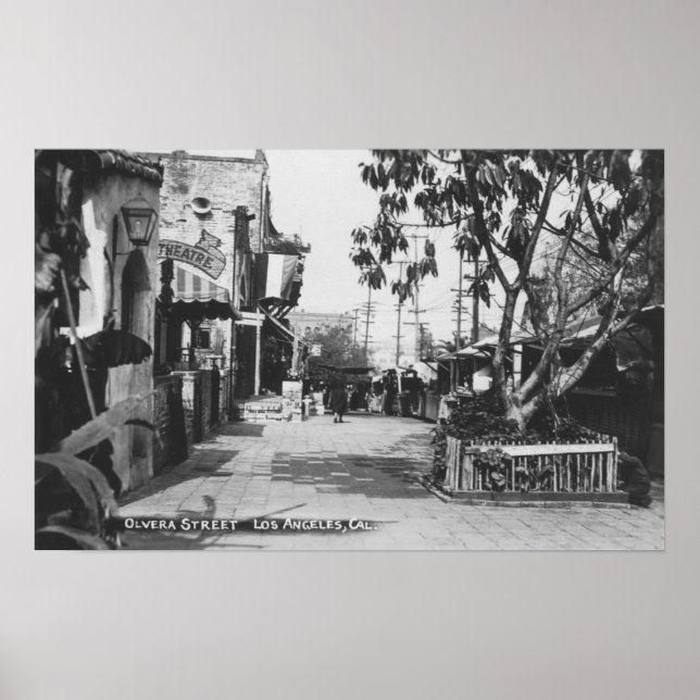 Los Angeles, CA View of Olvera Street Poster (Front)