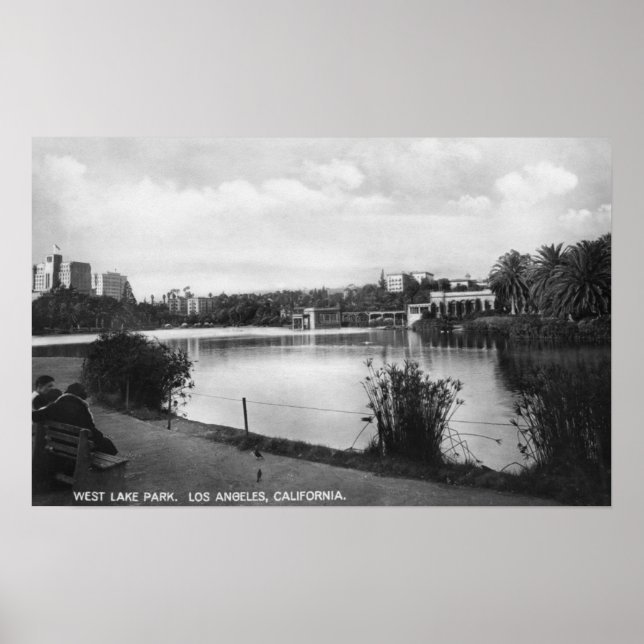 Los Angeles, CA West Lake Park City View Poster (Front)