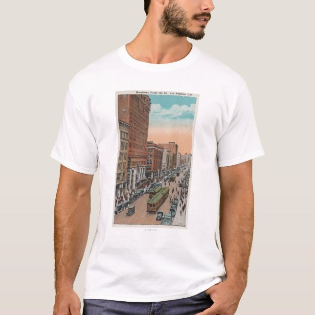 Los Angeles, CABroadway from 4th Street View T-Shirt (Front)
