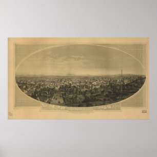 Los Angeles California 1888 Panoramic Map Poster