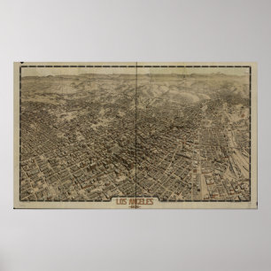 Los Angeles California 1909 Panoramic Map Poster