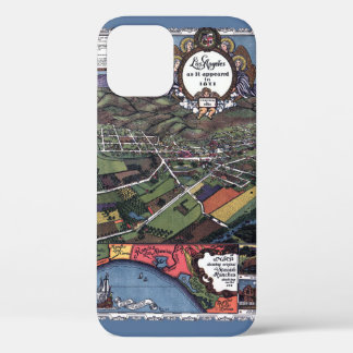 Los Angeles, California, Antique Aerial City Map iPhone 12 Case