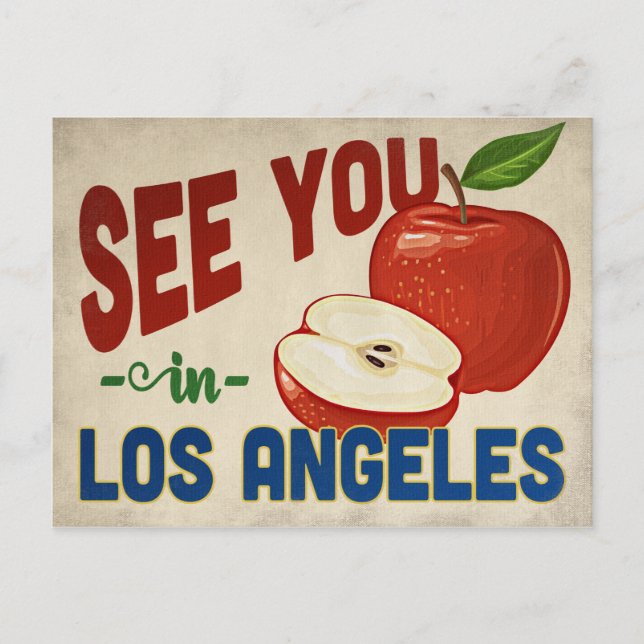 Los Angeles California Apple - Vintage Travel Postcard (Front)