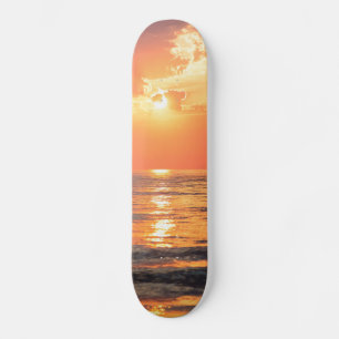Los Angeles California beach at sunset Skateboard