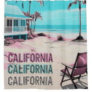 Los Angeles california beach home decor  Shower Curtain