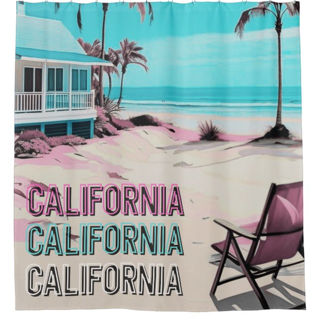 Los Angeles california beach home decor  Shower Curtain (Front)