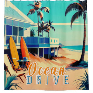 Los Angeles california beach home decor Shower Curtain