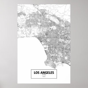 Los Angeles, California (black on white) Poster