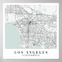 Los Angeles California Blue Water Street Map