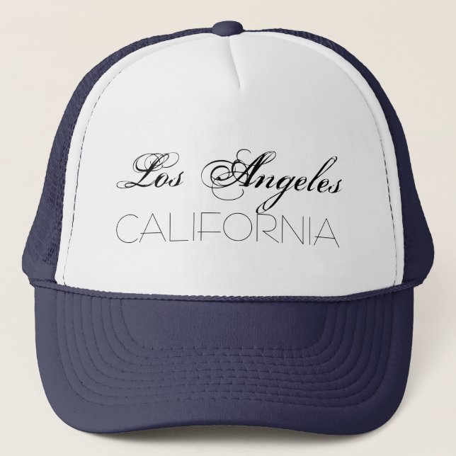 Los Angeles California chic customisable Trucker Hat (Front)