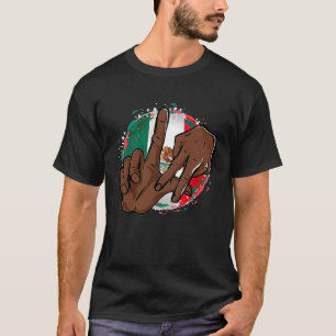 Los Angeles California Chicano Mexico Flag LA Hand T-Shirt