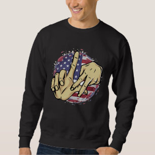 Los Angeles California Chicano USA Flag LA LA Hand Sweatshirt